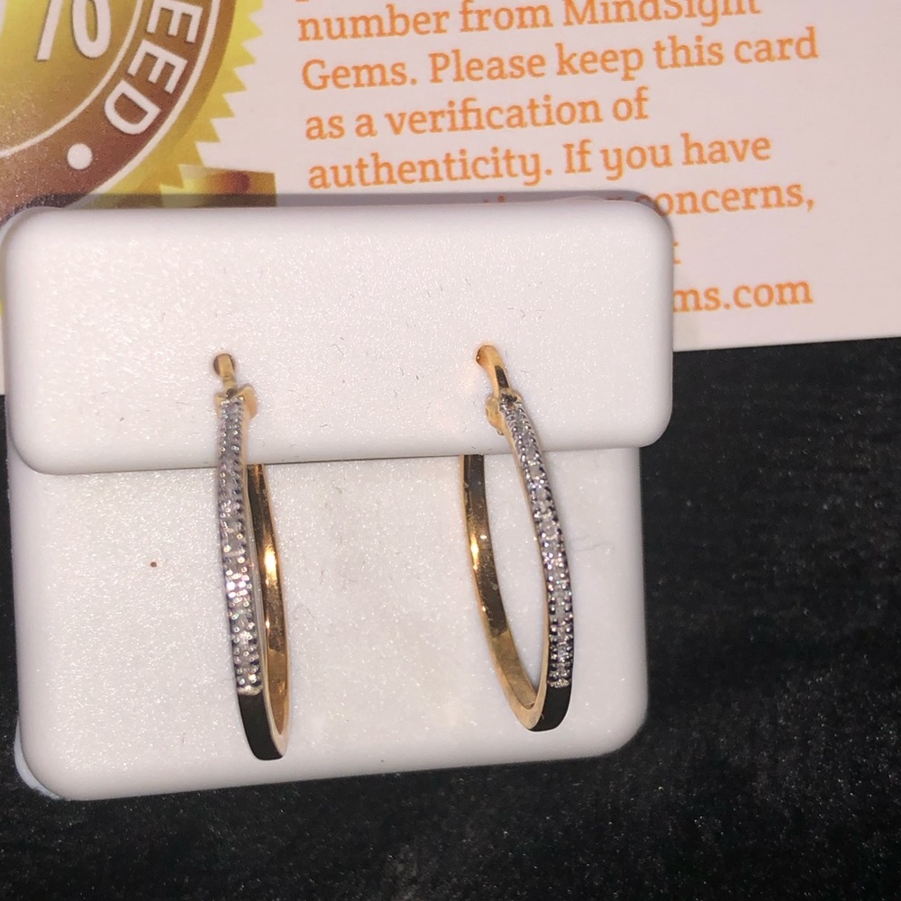 Beautiful Christmas gift Real Diamond Hoop earrings Not CZ not Moissanite Sale! - Picture 6 of 7